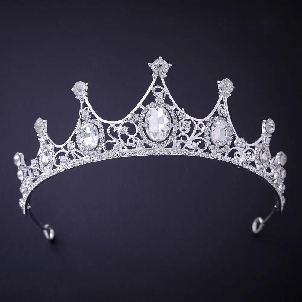 Silver Color Crystal Rhinestone Crown and Tiara Wedding Hair Accessories Bridal Tiaras Hair Crown Wedding Headpiece Women Diadem