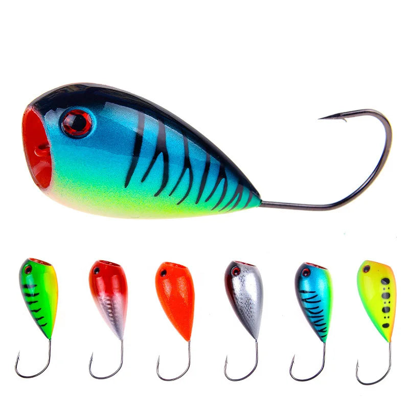 1Pcs/lot Big mouth 8cm 13g Popper Fishing Lure Crankbaits  Artificial Baits Croatian EGG Floating Hard Bait with Single Hook