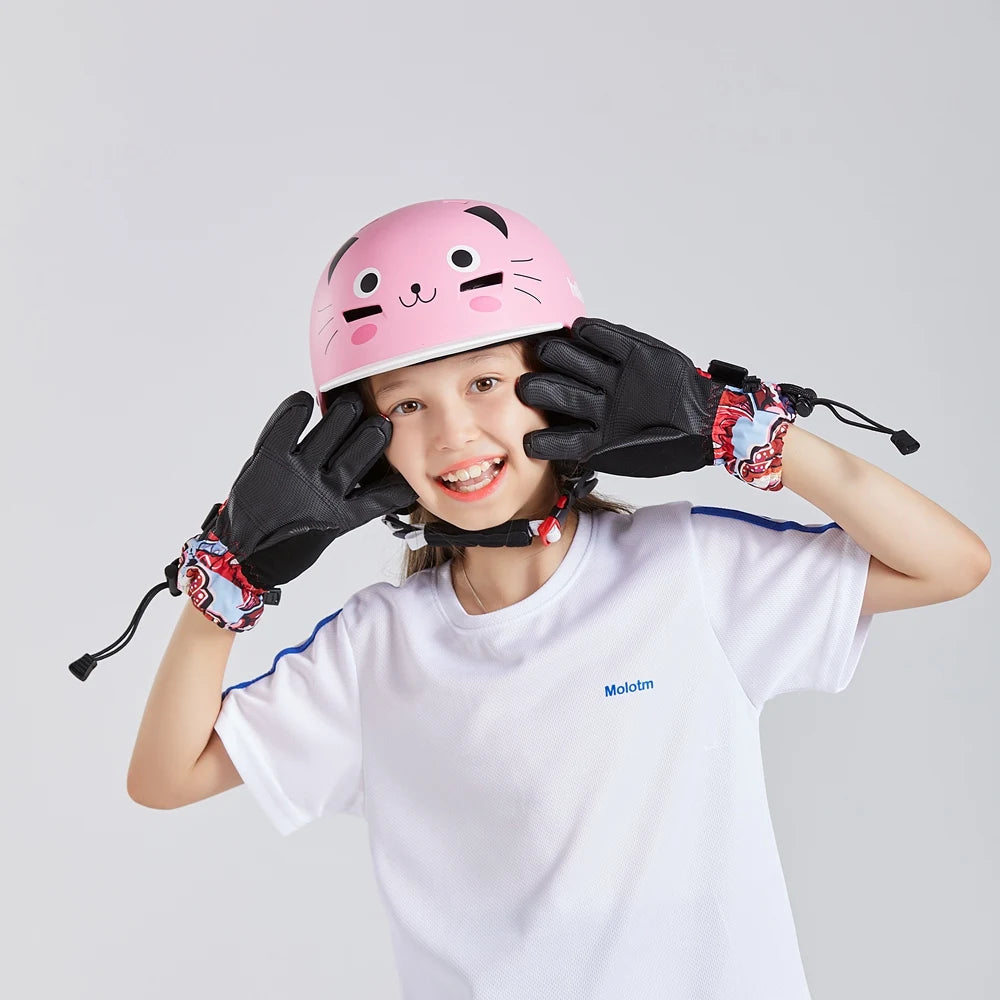 KUFUN Ski Helmet Earmuffs Winter Snow Sports Snowboard Skateboard Skating Cute Animal Lady Men Adult Kids Winter Safety Children