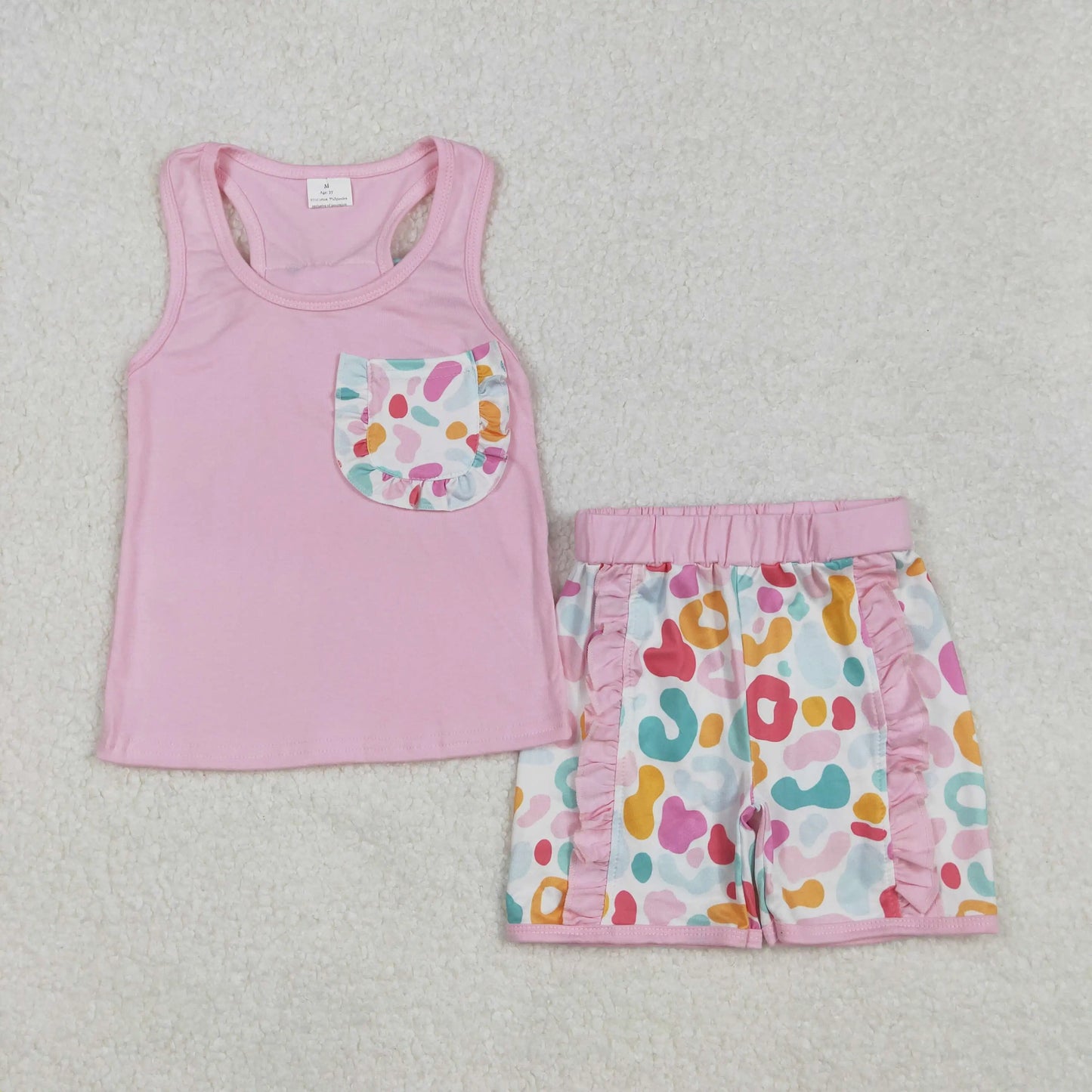 8.4 Wholesale Baby Girl Sets Boutique Hot Sale Kids Children Short Sleeves Shirt Cotton Shorts Summer Two Pieces Toddler New