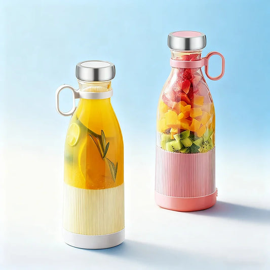 Portable Mini Stainless Steel USB-Chargeable Touch Control Blender Cup for On-the-Go Fruit Juicing and Outdoor Use