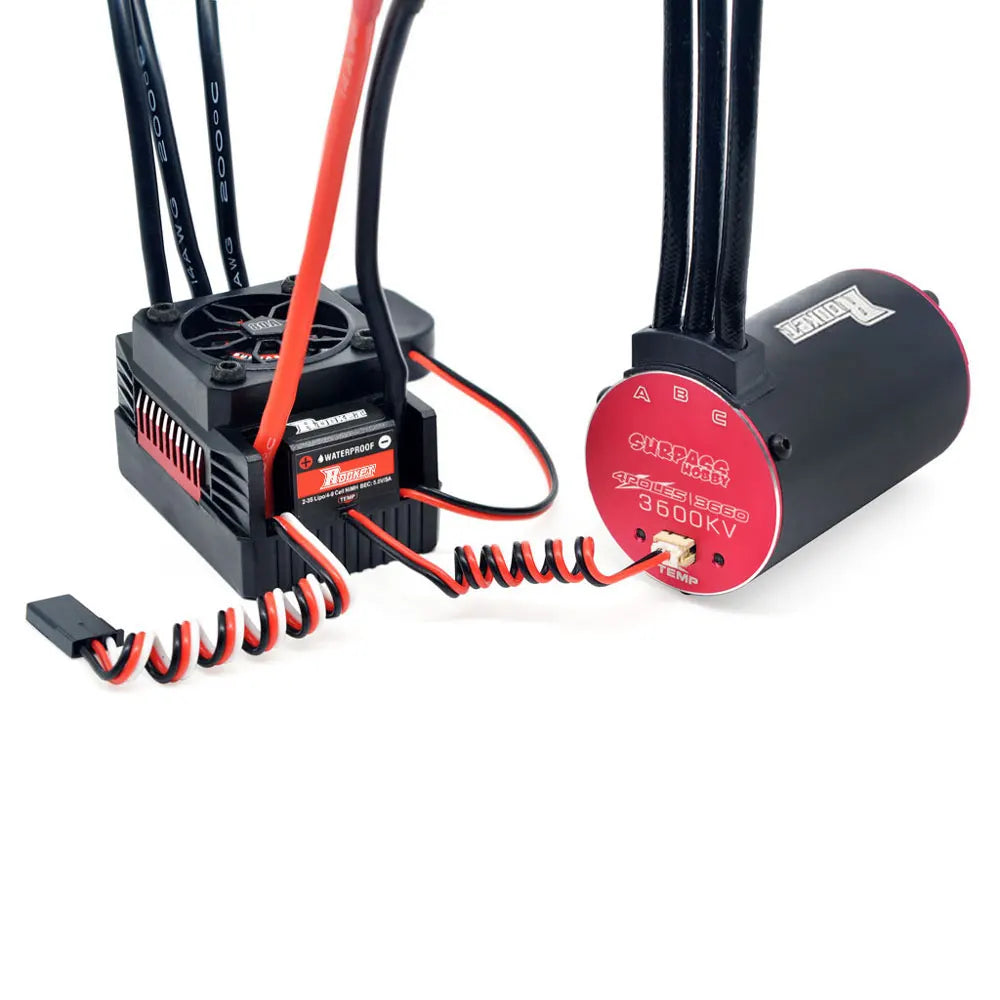 Rocket V2 Waterproof 3665 3800KV 3150KV 2750KV 2200KV Brushless Motor with 80A ESC for RC Car 1/10 Motor RC Rock Crawle