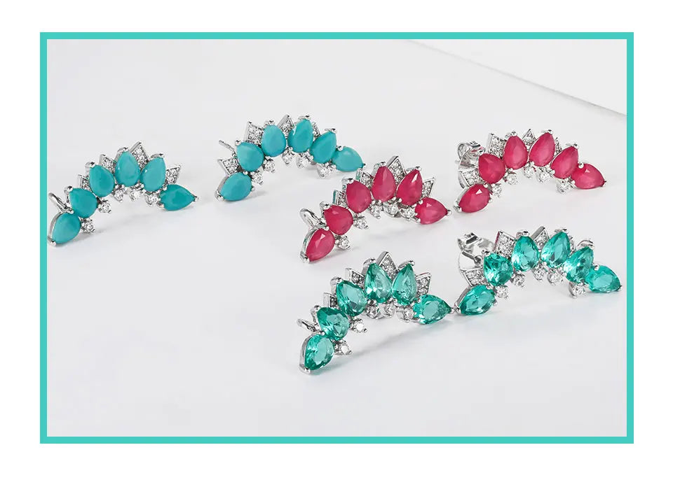 KOSE Retro Ethnic Crystal Earrings Breastplate Cartilage Ladies Earrings Fashion Jewelry Party Daily Clothing Accessories