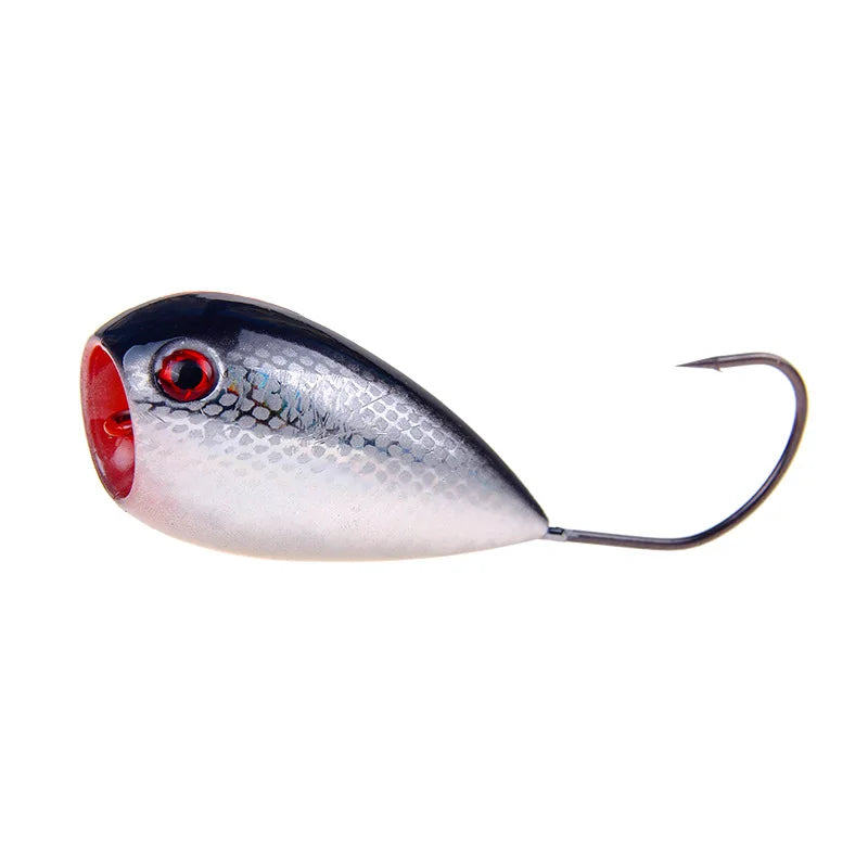 1Pcs/lot Big mouth 8cm 13g Popper Fishing Lure Crankbaits  Artificial Baits Croatian EGG Floating Hard Bait with Single Hook
