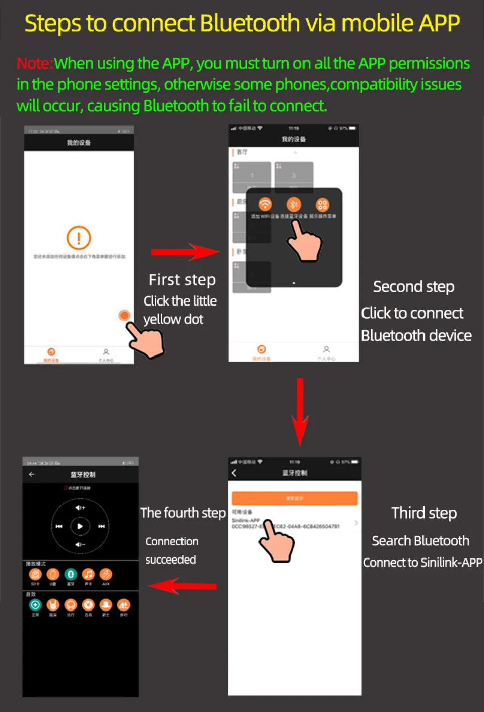 2*50W Bluetooth 5.0 Power Amplifier Class D Audio 10W~200W HiFi Stereo Wireless Music Player Mini USB Sound Card App Digital AMP