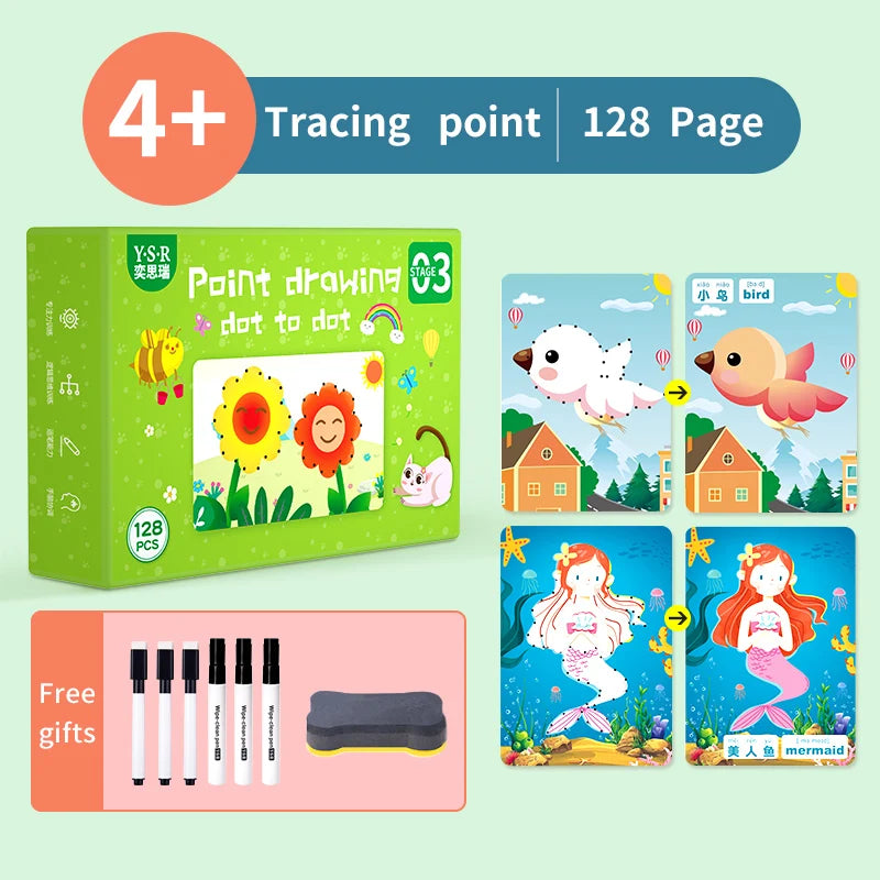 Tracing Trails Workbook for Kids Handwriting Activity Kit With Tracing Dry Erase Activity Boards and Crayon