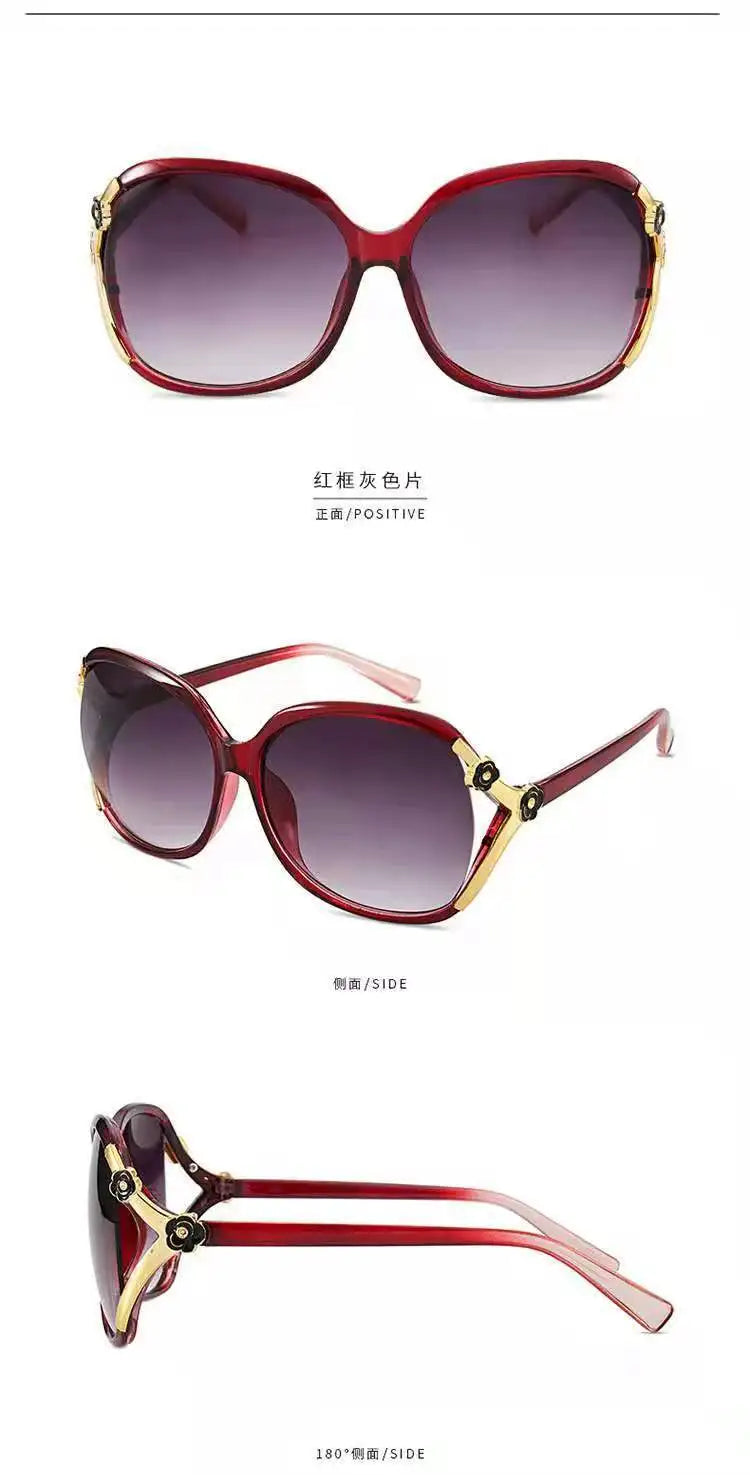 glasses 2021sunglasses women fashion big frame trend rose decorative glasses