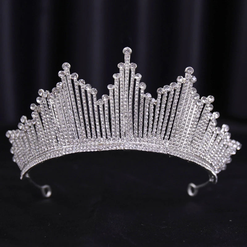 Bridal Wedding Hair Accessories Silver Crystal Hair crown alloy diamond crown women's fashion high-end atmospheric headdress