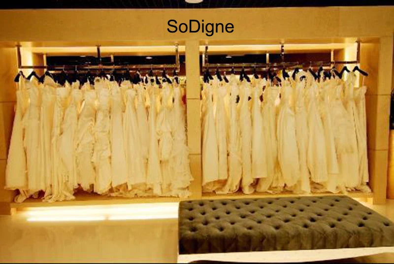 SoDigne Dubai Simple Wedding Dresses For Woman 2023 Long Sleeves Square Neck Bride Gowns Customized Bridal Gown vestido de novia