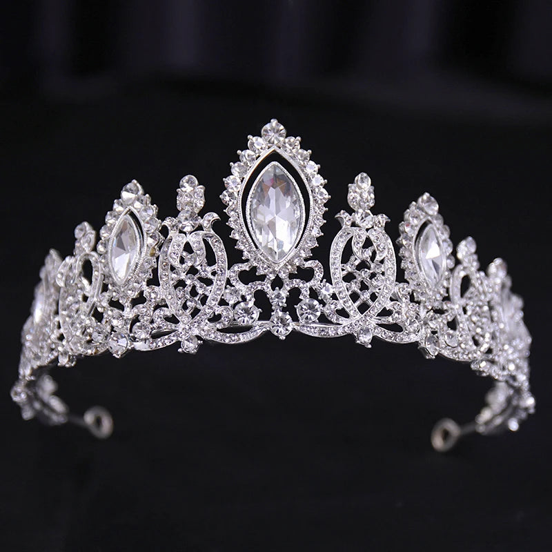 Bridal Wedding Hair Accessories Silver Crystal Hair crown alloy diamond crown women's fashion high-end atmospheric headdress