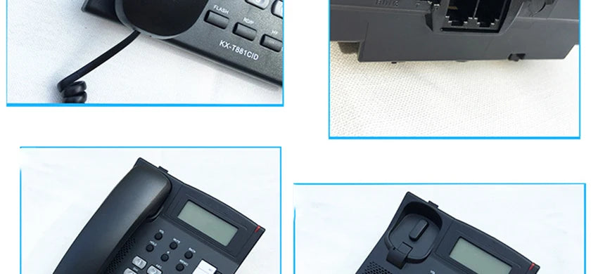 Desktop Corded Telephone, Wired Landline Phone for Home/Hotel/Office, Handsfree, with Blue Backlit, Caller ID, in English