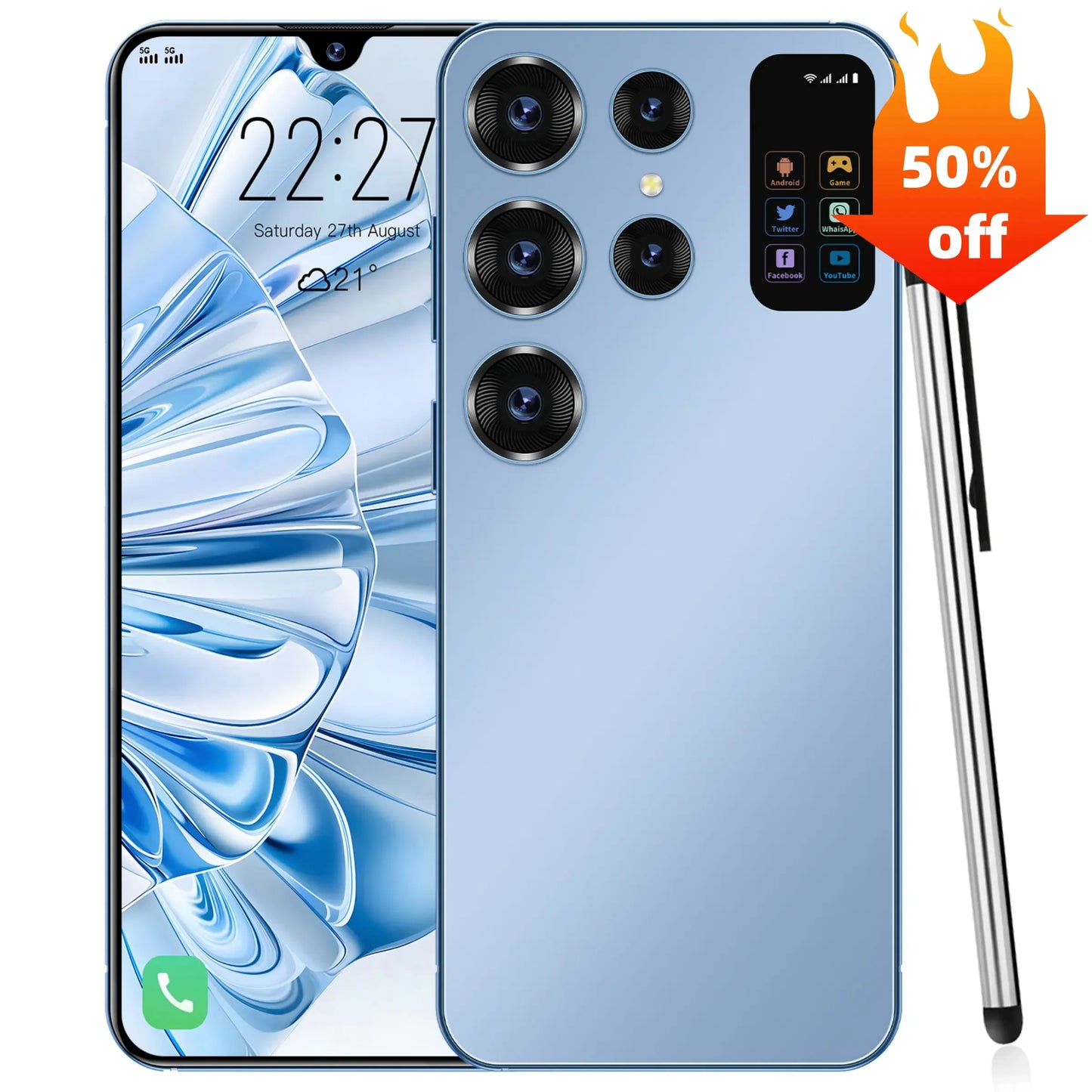 Value Deal Smartphones S24 Ultra Portable Phones MTK HD LTE French/Spanish/English Support 24-Hour Fast Shipping
