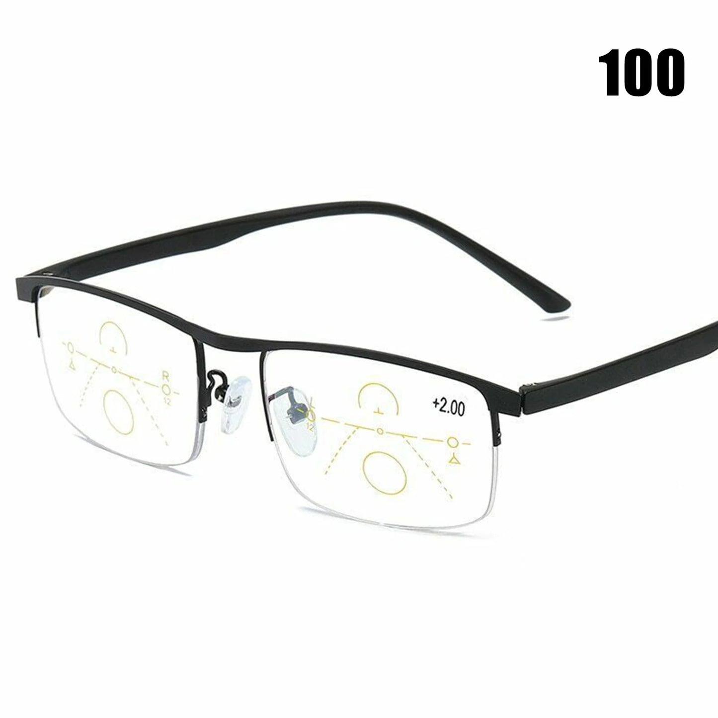 German Intelligent Color Progressive Half Frame Auto Focus Reading Glasses Anti-Blue Light Clearly For Women Men Eyeglasses