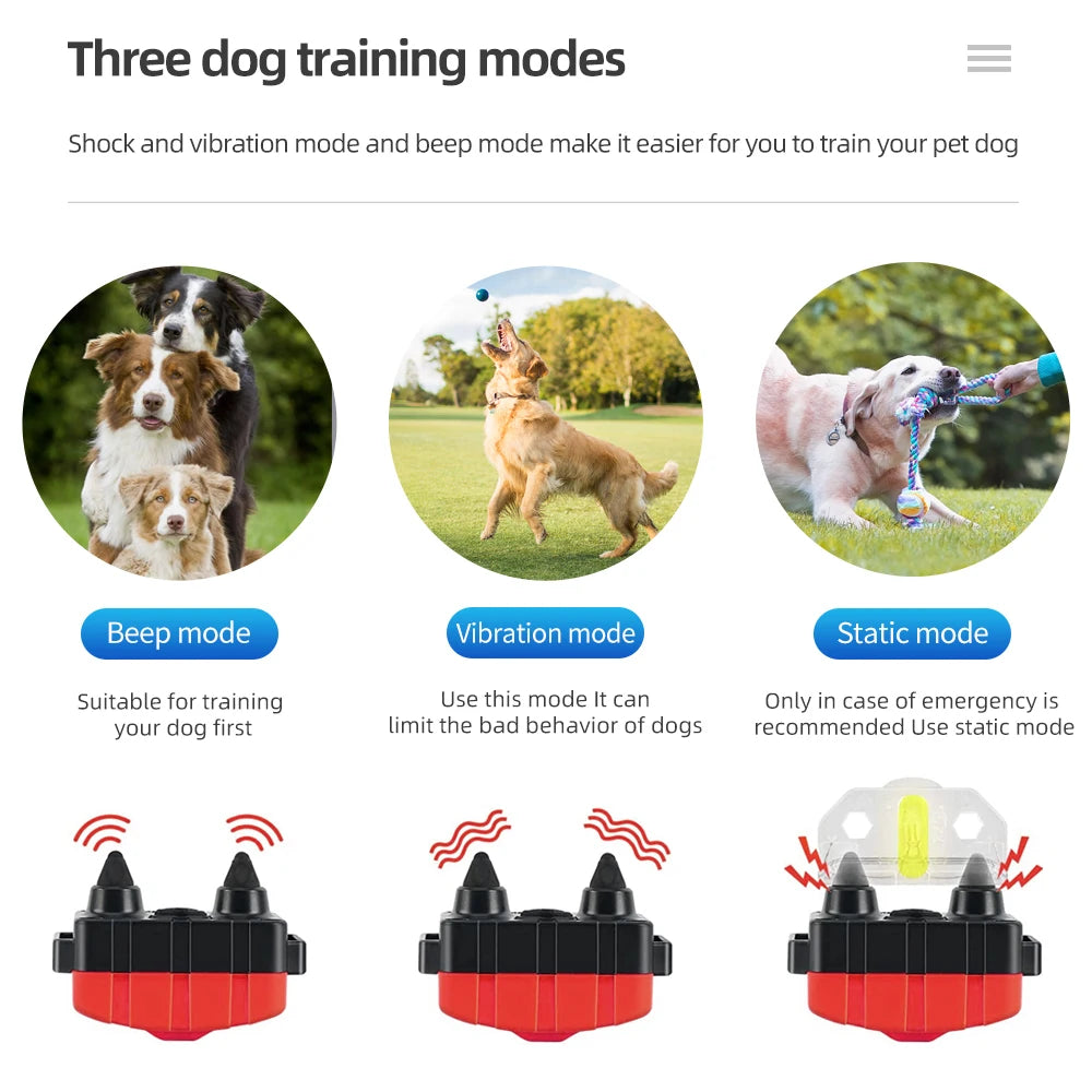 New 500m Waterproof Dog Training Collar Pet Remote Control Rechargeable Shock sound Vibration Dog Collar Remote Controller