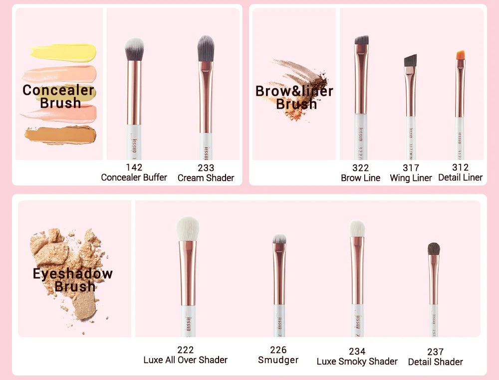 Jessup Makeup Brushes Set Dropshipping Pearl-White-Rose-Gold Pinceaux Maquillage Cosmetic Tools Eyeshadow Powder Definer 6-25pcs