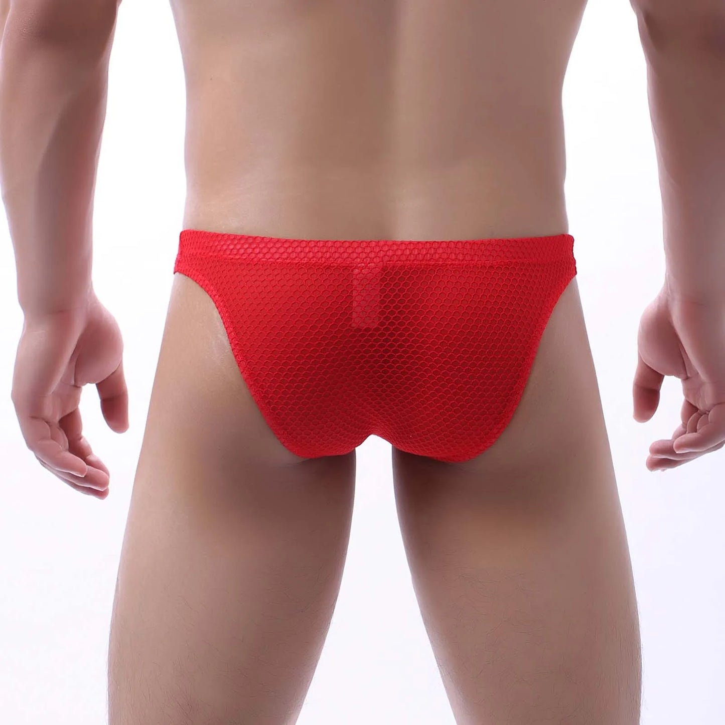 Sexy Men's Hollow Underwear Briefs Man Mesh Transparent Lingerie Fishnet Penis Pouch Underpants Hombre Panties