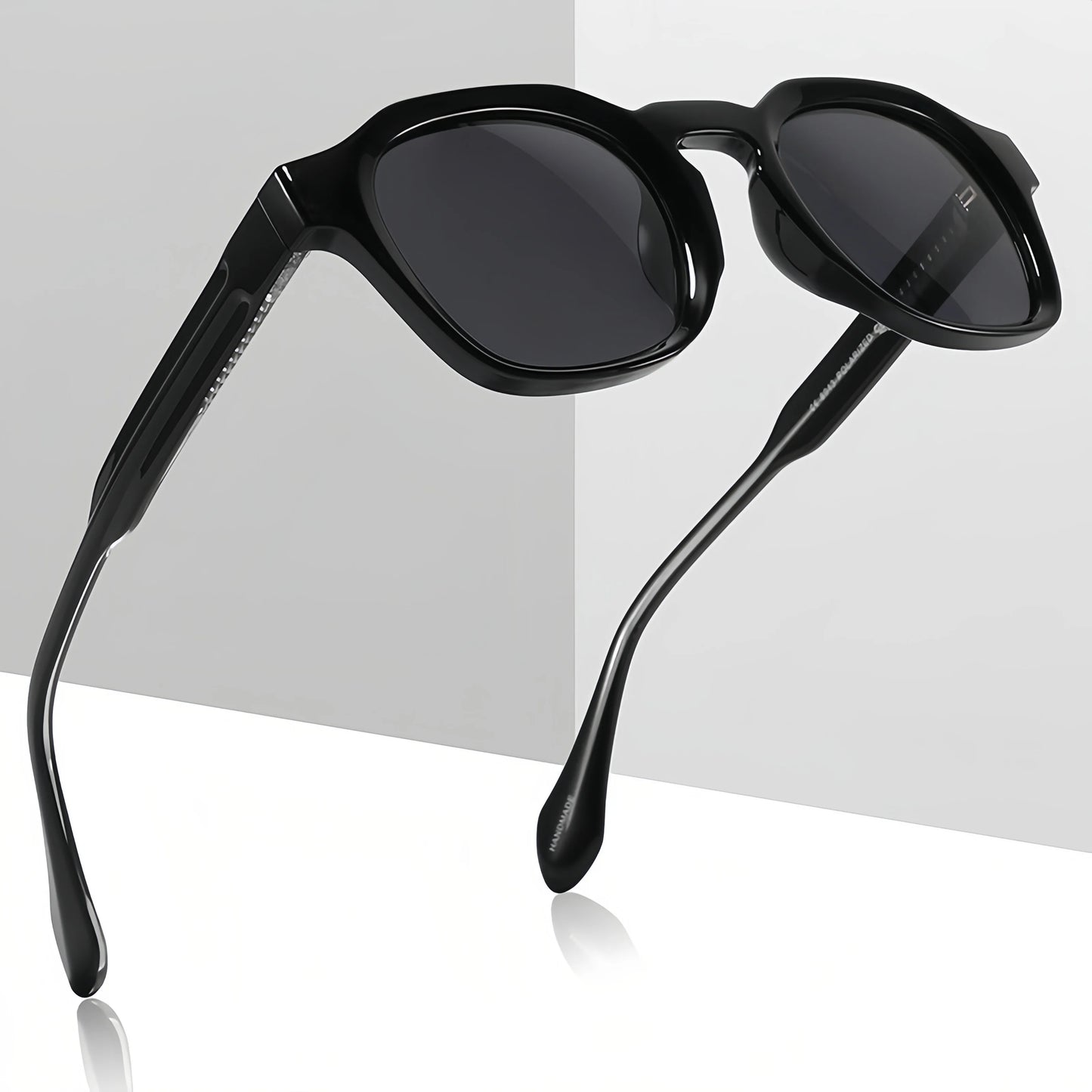 HBK Luxury Retro Sunglasses with TR90 Frame Square Acetate High Polarized Custom Lens for Men and Women This Summer