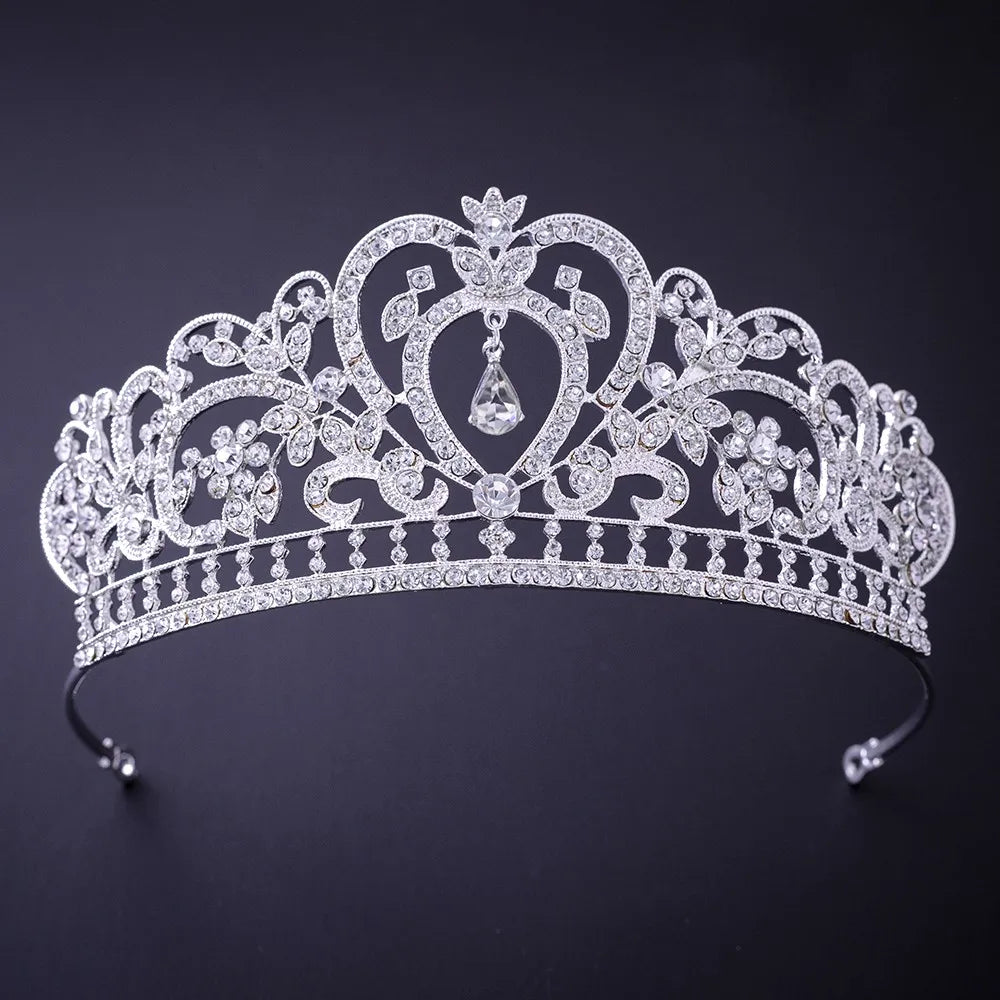 Silver Color Crystal Rhinestone Crown and Tiara Wedding Hair Accessories Bridal Tiaras Hair Crown Wedding Headpiece Women Diadem