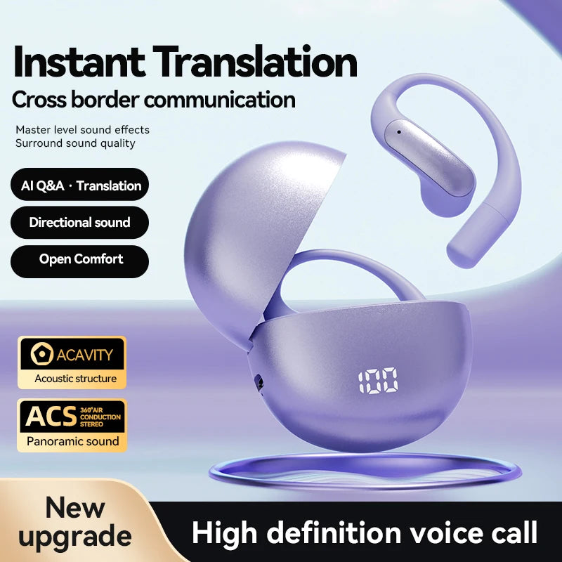 M118 Translation Ear Piece AI Translator Earbuds English Spanish French Open Ear TWS Wireless Headphone