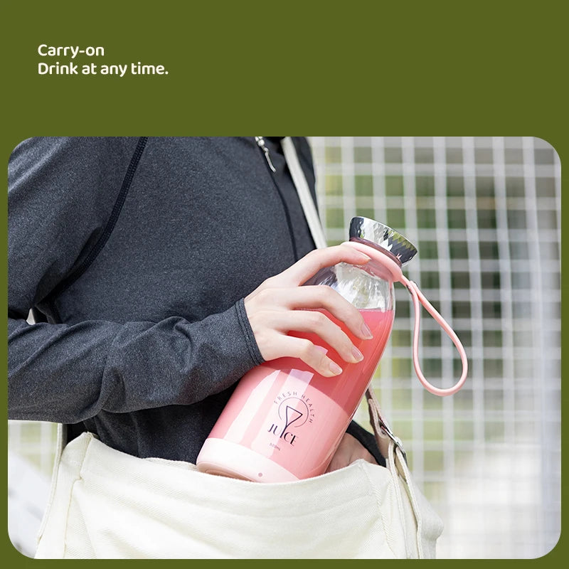 Portable Ice Crushing Function Juicer Cup 500mL Large Capacity Juicer Cup Rechargeable Small Vegetable Fruit Blender Juicers