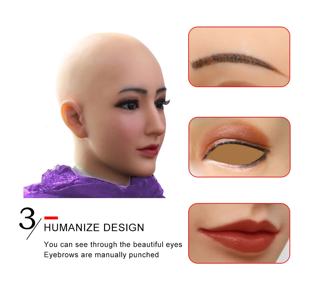 Dokier Crossdressing Soft Silicone Cosplay Costume Masks Props for Crossdresser Transvestite Halloween Cosplay Male to Female