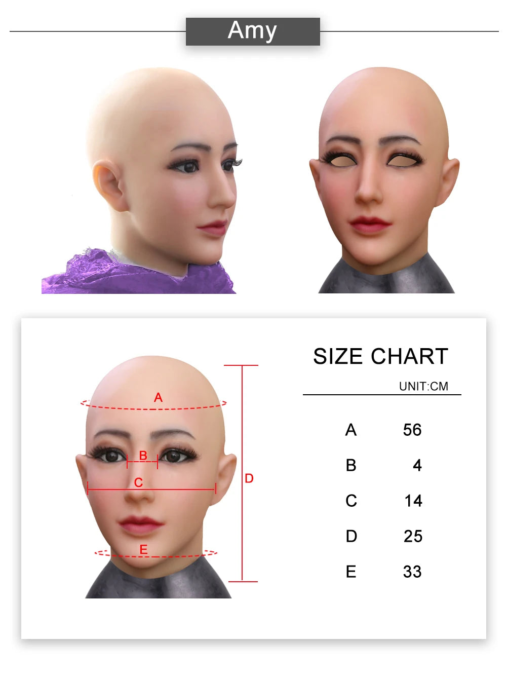 Dokier Crossdressing Soft Silicone Cosplay Costume Masks Props for Crossdresser Transvestite Halloween Cosplay Male to Female