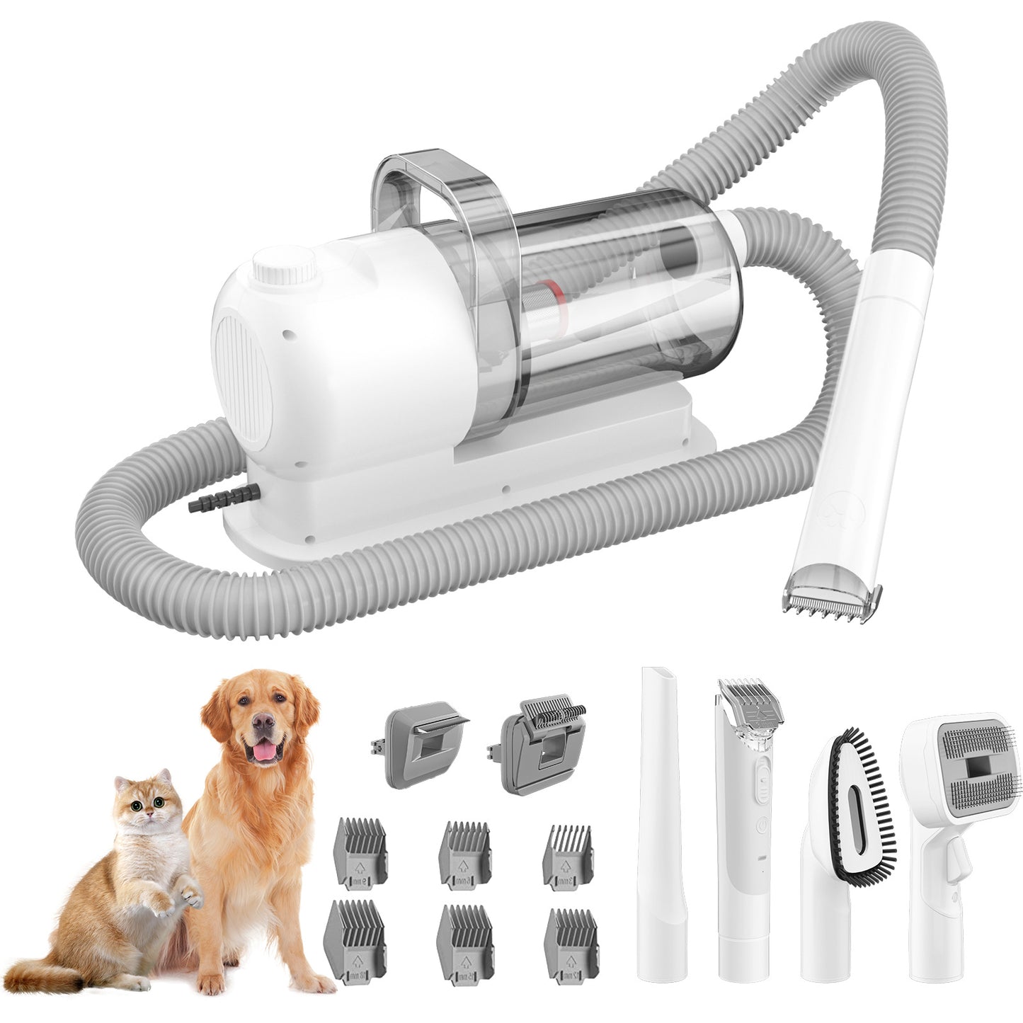 6 In 1 Pet Grooming Vacuum Kit Dog Grooming Clippers Pet Hair Remover With Power 2.5L Large Suction & Low Noise Pet Hair Kits