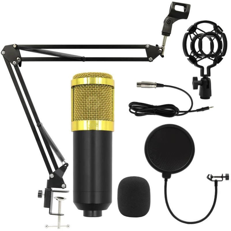 Bm800 Condenser Microphone + V8 Sound Card Computer Recordin