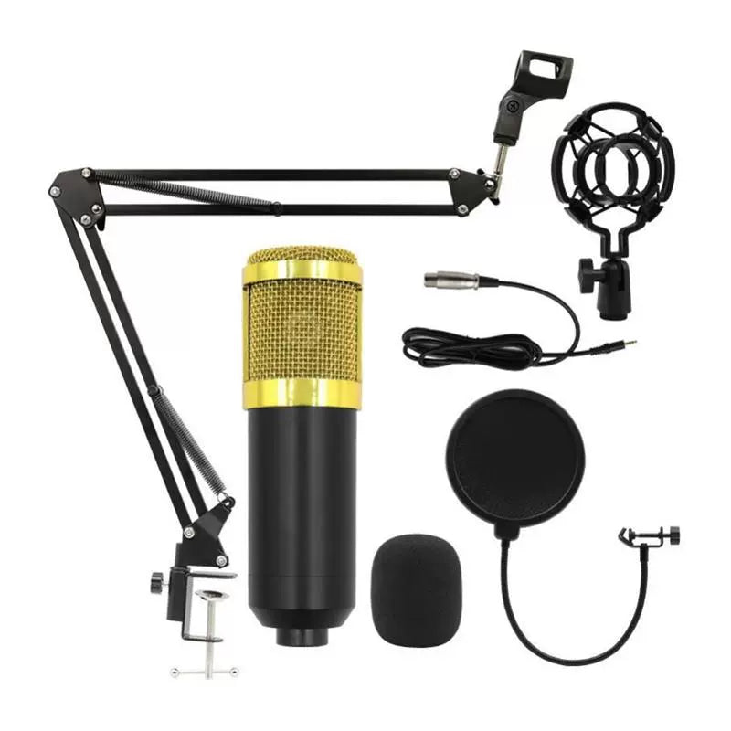 Bm800 Condenser Microphone + V8 Sound Card Computer Recordin