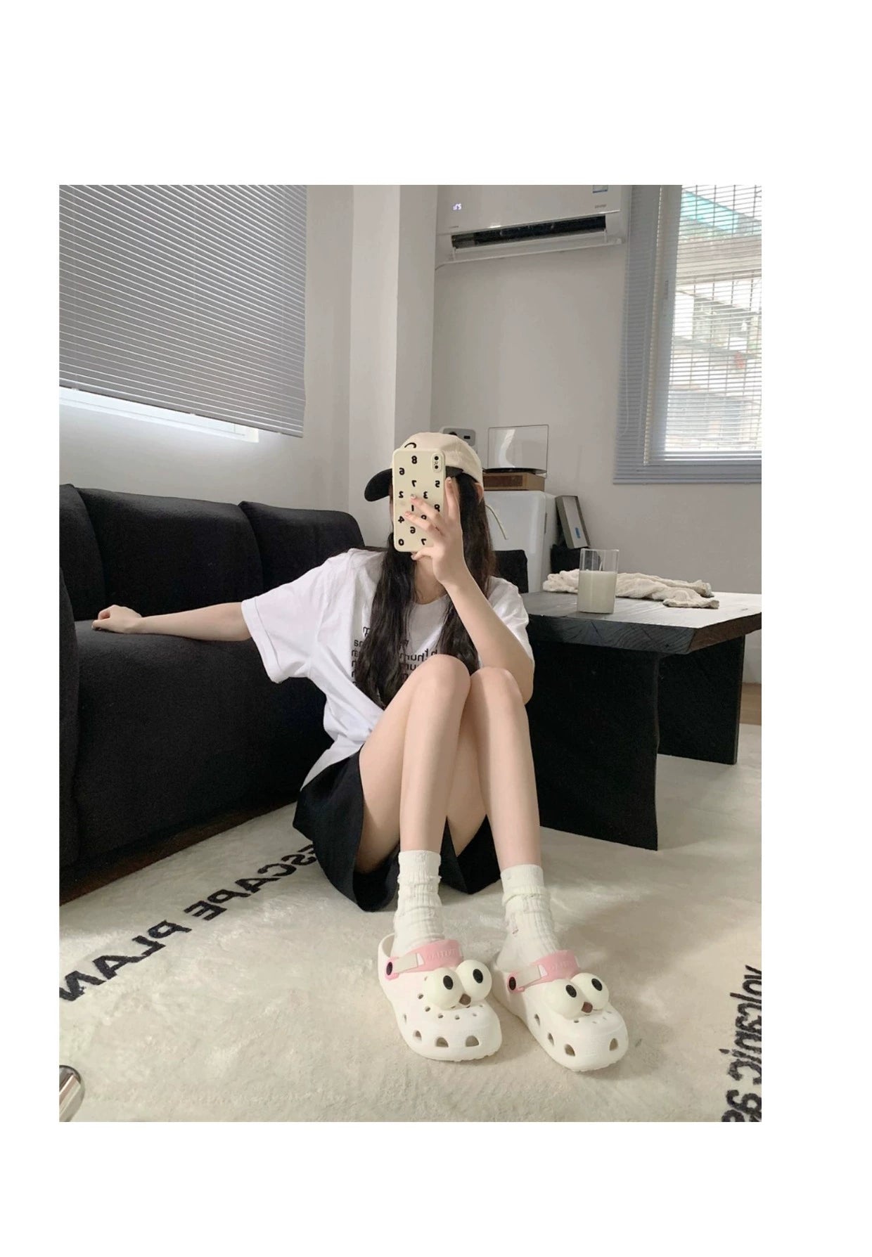 Thin Strip Fun Cartoon Funny Big Eye Couple Hole Shoes Outdoor Non-Slip Pump Beach Shoes Baby Boy and Girl Summer