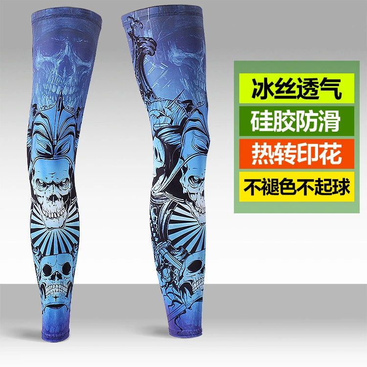 Ice Silk Sunscreen Outdoor Cycling Printed Knee Pad Leg Warmer