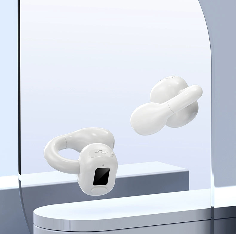 Non-Entry Ear Clip Bluetooth Headset Mini Running Painless Driving Rider Take-out Sports Single and Double Ear Hanging Long Standby