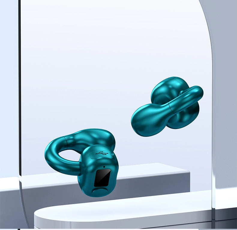 Non-Entry Ear Clip Bluetooth Headset Mini Running Painless Driving Rider Take-out Sports Single and Double Ear Hanging Long Standby