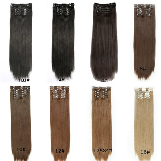 Wig Set One-Piece Seamless Long Straight Hair Piece Thickened Increase Hair Amount Nature Realistic Extension Hair Piece