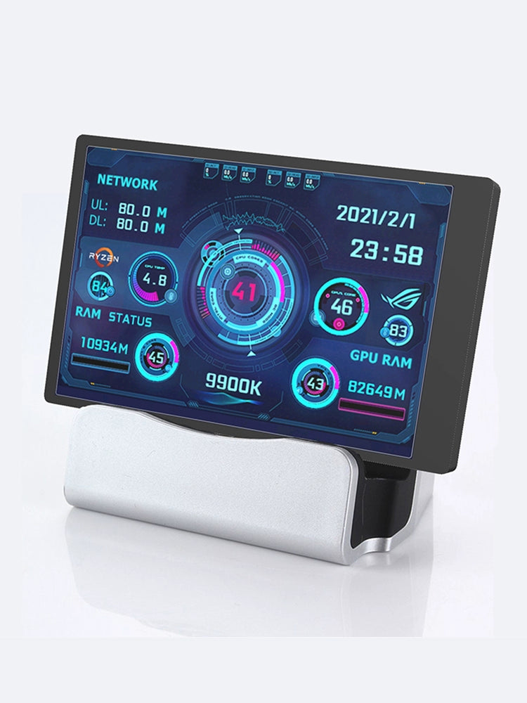 3.5-Inch Computer Sub-Screen IPs Full View USB-C Chassis Sub-Screen Computer Status Monitoring Installation-Free Aida64