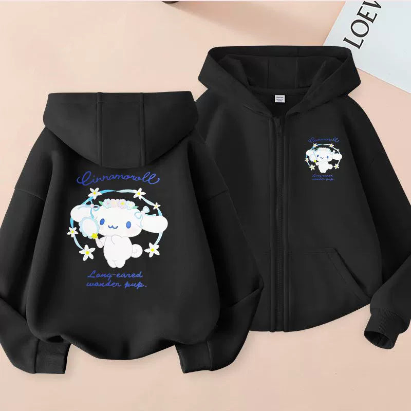 2025 New Arrival Kids Clow M Zipper Outwear Spring and Autumn Girl Fashionable Stylish Hooded Cardigan Thin Sweatshirt