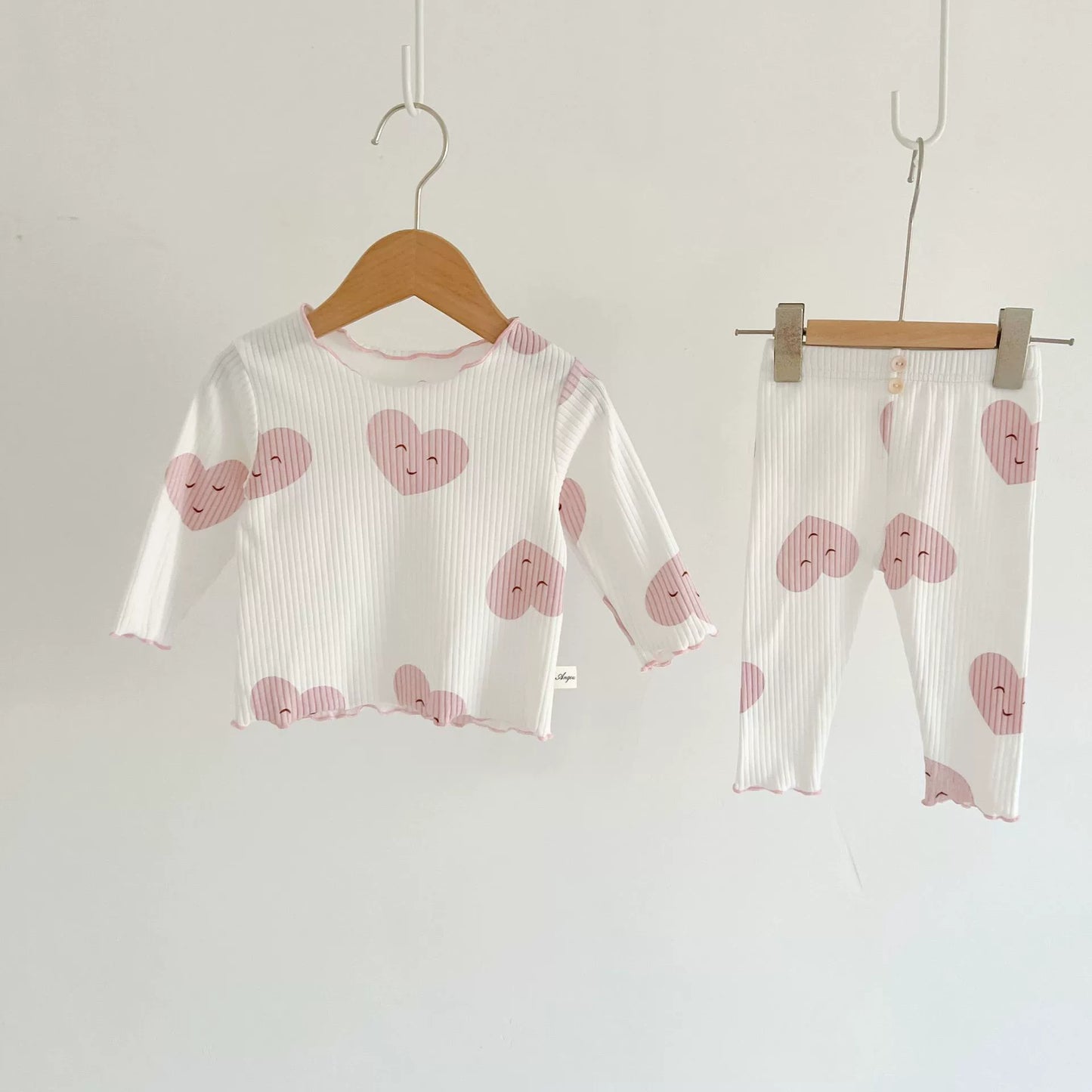 Baby Girls' Cotton Spring and Autumn Base Homewear Suit