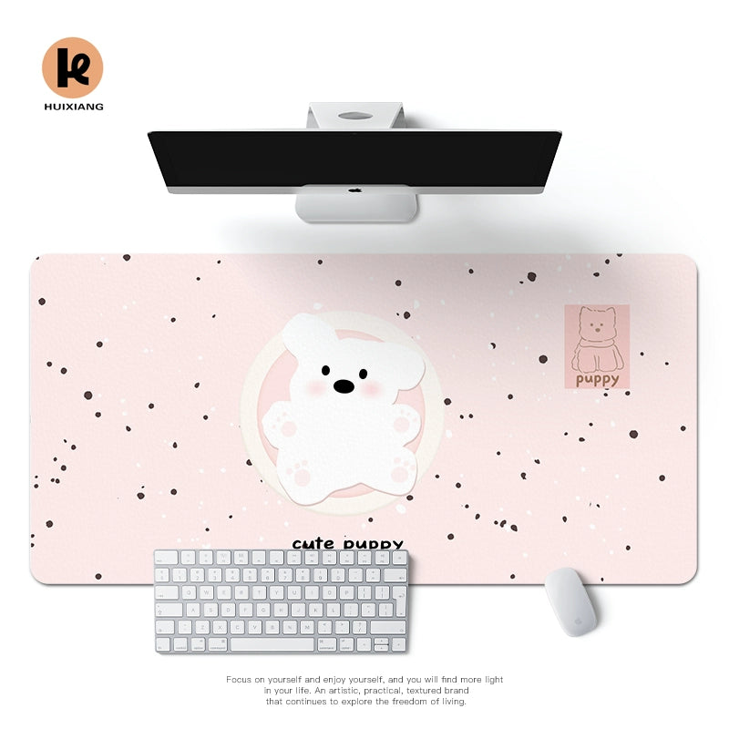 Huixiang Puppy Mouse Pad Oversized Girl Good-looking Office Computer Keyboard Desktop Station Table Mat Cute