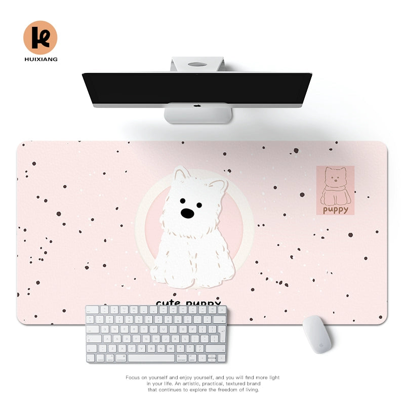 Huixiang Puppy Mouse Pad Oversized Girl Good-looking Office Computer Keyboard Desktop Station Table Mat Cute