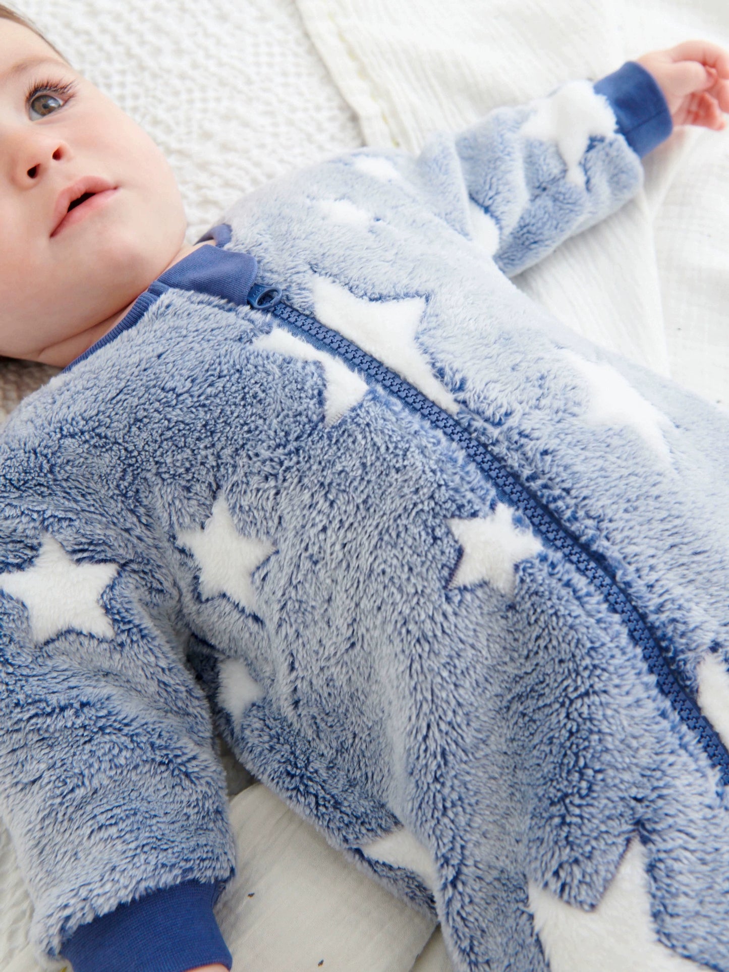 In Stock British next New Arrival Baby Fall and Winter Thick Coral Fleece Knitting Jumpsuit Romper Fleece-lined Jumpsuit Pajamas