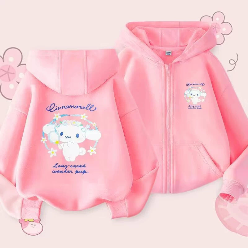 2025 New Arrival Kids Clow M Zipper Outwear Spring and Autumn Girl Fashionable Stylish Hooded Cardigan Thin Sweatshirt