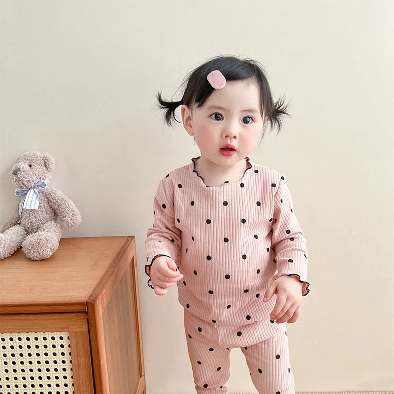 Baby Girls' Cotton Spring and Autumn Base Homewear Suit