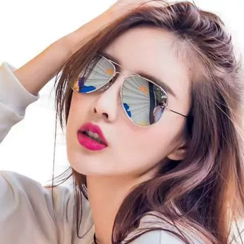 Classic Fashion Men's and Women's Colorful Sunglasses Retro Pilot Glasses Toad Metal Sunglasses