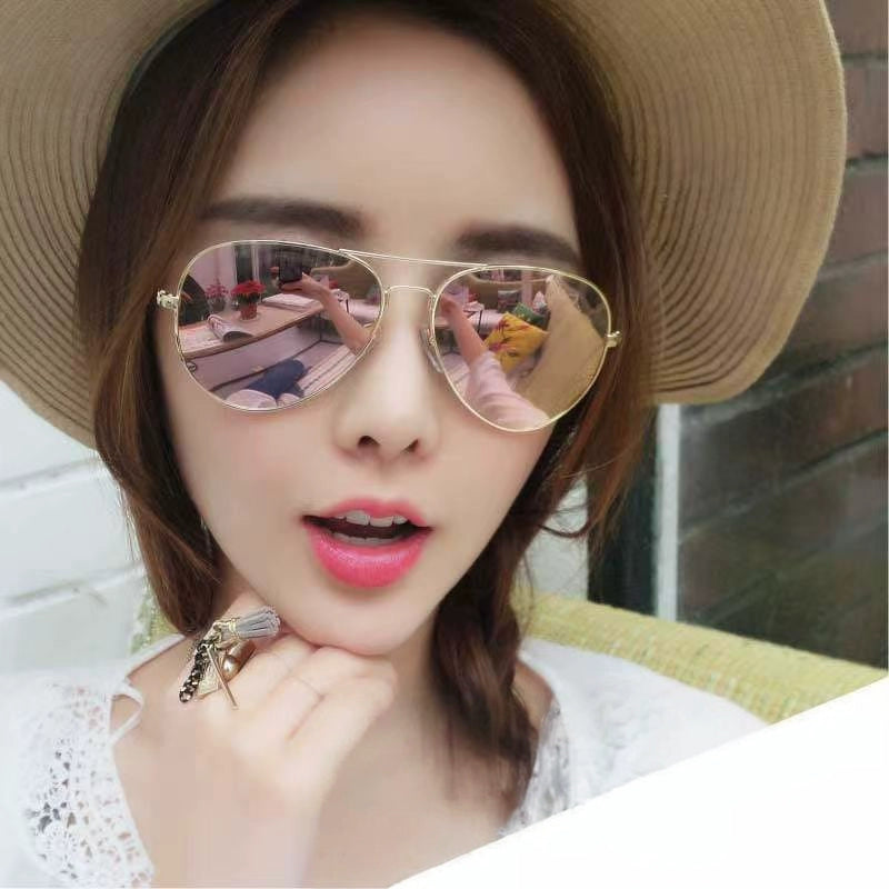 Classic Fashion Men's and Women's Colorful Sunglasses Retro Pilot Glasses Toad Metal Sunglasses