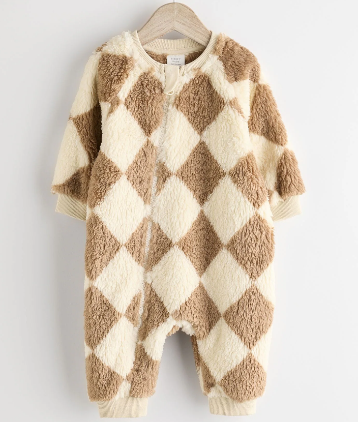 In Stock British next New Arrival Baby Fall and Winter Thick Coral Fleece Knitting Jumpsuit Romper Fleece-lined Jumpsuit Pajamas