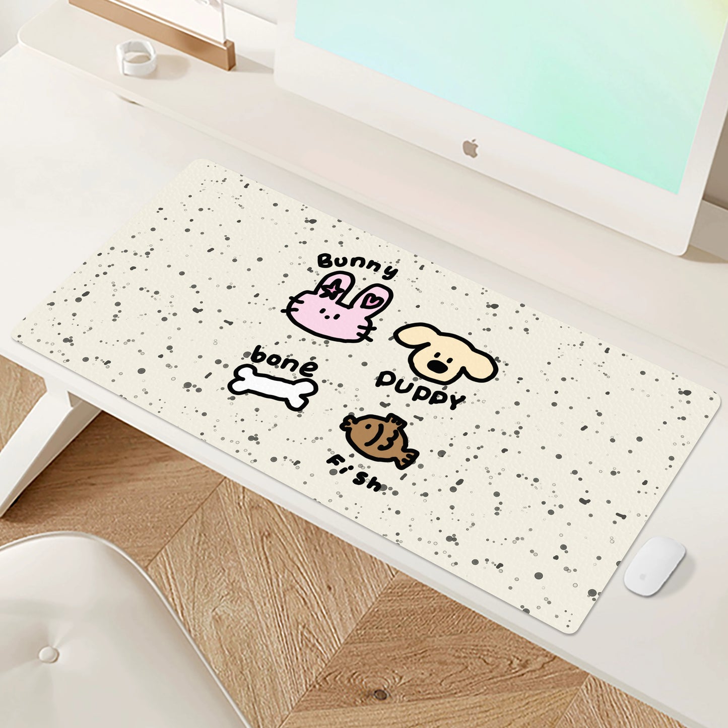 Huixiang Puppy Mouse Pad Oversized Girl Good-looking Office Computer Keyboard Desktop Station Table Mat Cute