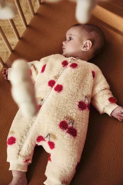 In Stock British next New Arrival Baby Fall and Winter Thick Coral Fleece Knitting Jumpsuit Romper Fleece-lined Jumpsuit Pajamas