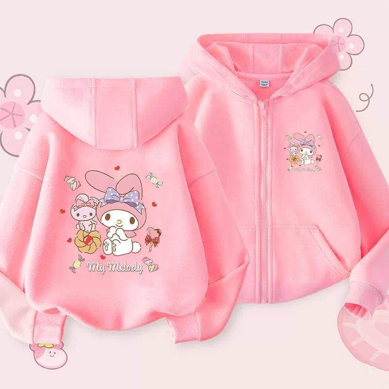 2025 New Arrival Kids Clow M Zipper Outwear Spring and Autumn Girl Fashionable Stylish Hooded Cardigan Thin Sweatshirt