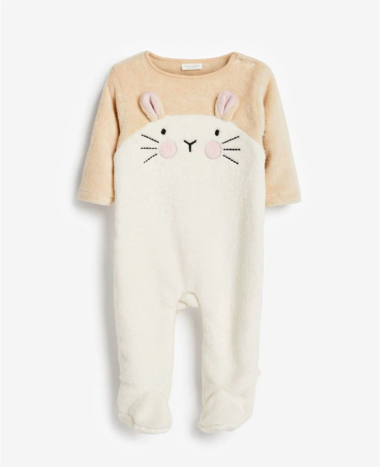 In Stock British next New Arrival Baby Fall and Winter Thick Coral Fleece Knitting Jumpsuit Romper Fleece-lined Jumpsuit Pajamas