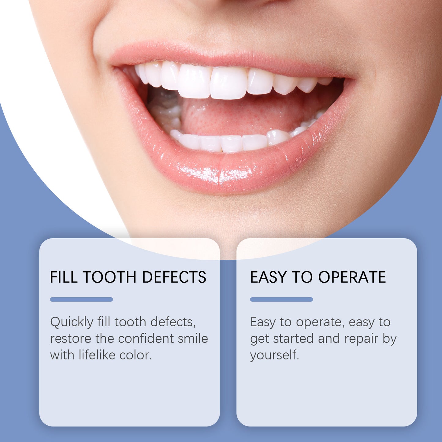 Teeth Whitening Kit Portable Teeth Cleansing Device Mild Tooth Filling Home Convenient Blue LED Curing Light Dental Repair Kit